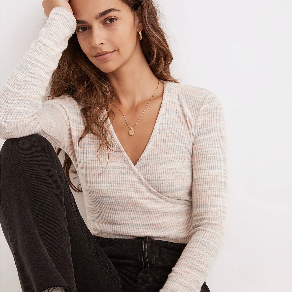 Madewell faux wrap sweater